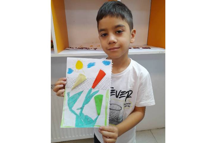 هنر - نقاشی با استفاده از دایره های رنگی کاغذی 2