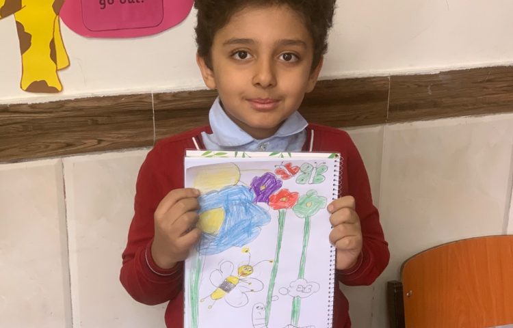 هنر - نقاشی داستان زنبور عسل و پروانه