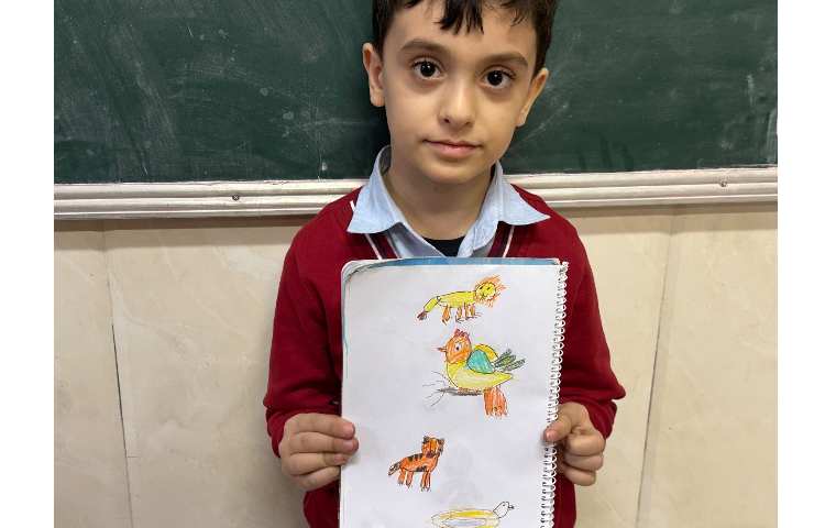 هنر - نقاشی طاووس و ببر 5