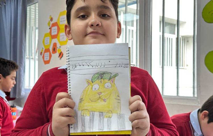 هنر - نقاشی گربه پیانیست 3