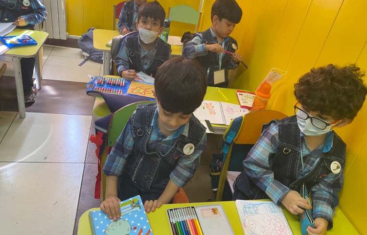 :هنر و خلاقیت،کشیدن شکل هندسی بیضی یا گردی دراز به شکل ماهی، کلاس بادبادک