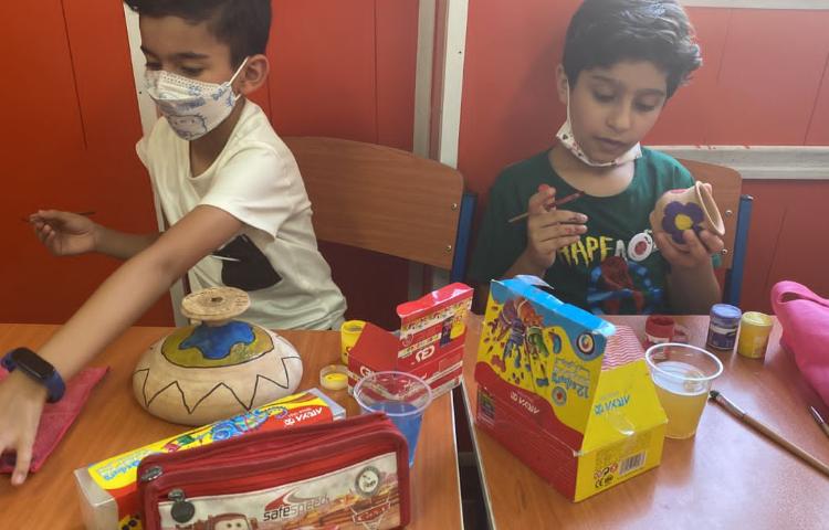 :هنر و خلاقیت، رنگ آمیزی روی ظروف سفالی، کلاس سوم مریخ 2