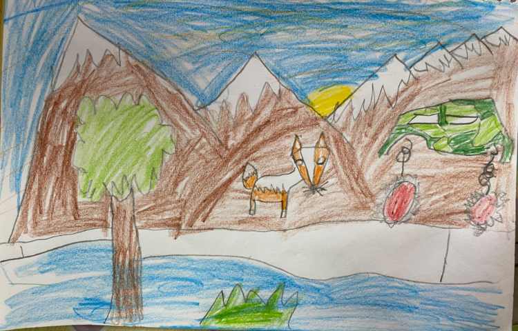 :هنر و خلاقیت، نقاشی روباه و جنگل، پایه اول 6