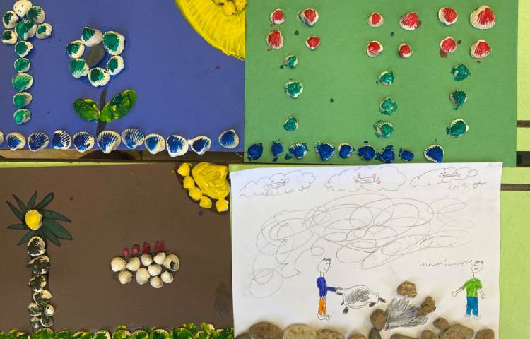 :هنر و خلاقیت، کار تابلو سنگی، کلاس زمین 6