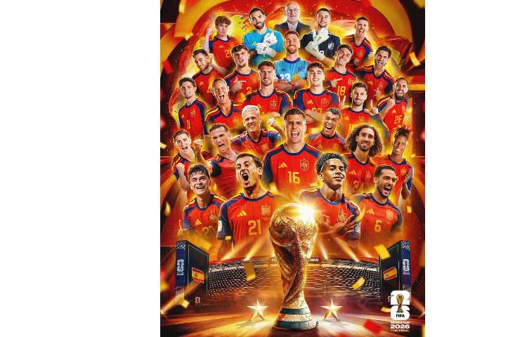 پوستر فیفا برای قهرمانی اسپانیا در جام جهانی 2026
