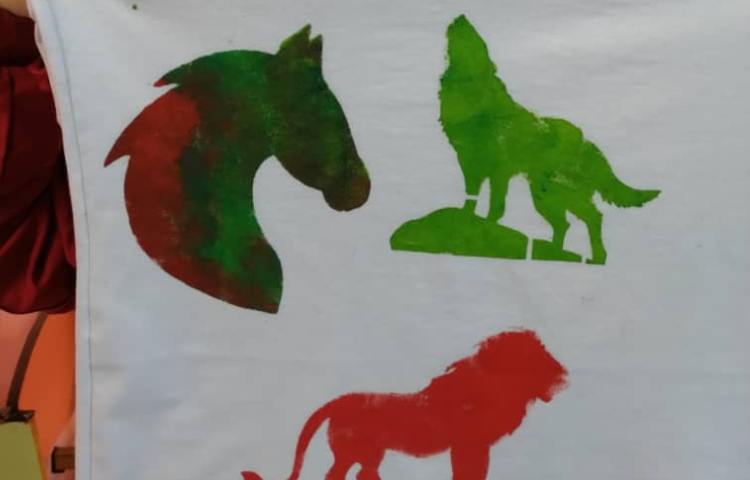 چاپ با رنگ اکریلیک روی لباس و پارچه 4