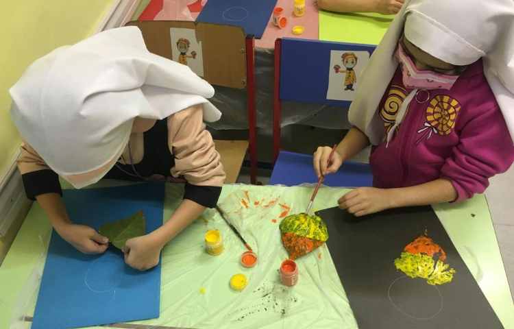 چاپ برگ کشیدن شکل آفتابگردان 1