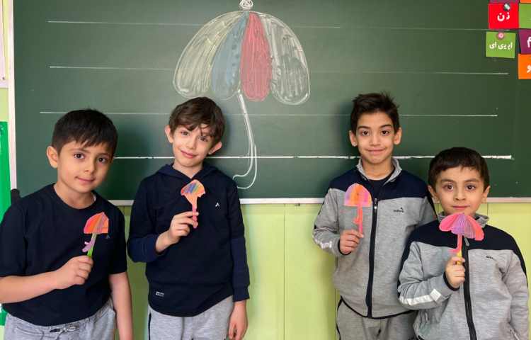 چتر رنگی بابرگ های پاییزی 3