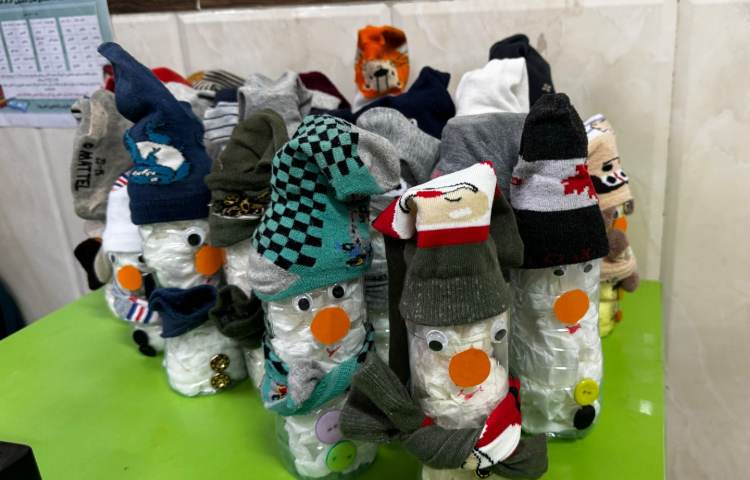 کاردستی (آدم برفی) به جهت خلاقیت در درس (ف) 7