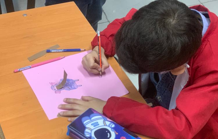 کاردستی فیل با کمک اشکال هندسی و تای کاغذ 1