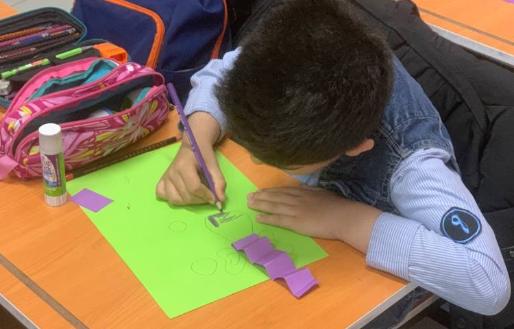 کاردستی فیل با کمک اشکال هندسی و تای کاغذ 2