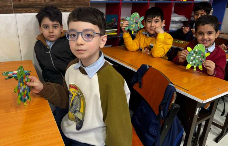 کاردستی لاک پشت برای تدریس نشانه‌ی (لام) 6