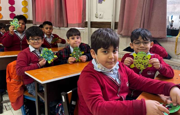 کاردستی لاک پشت برای تدریس نشانه‌ی (لام)