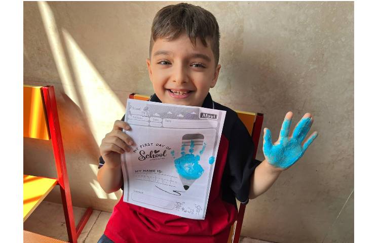 کاردستی و انجام کاربرگ my first day of school جهت خوش آمدگویی 1