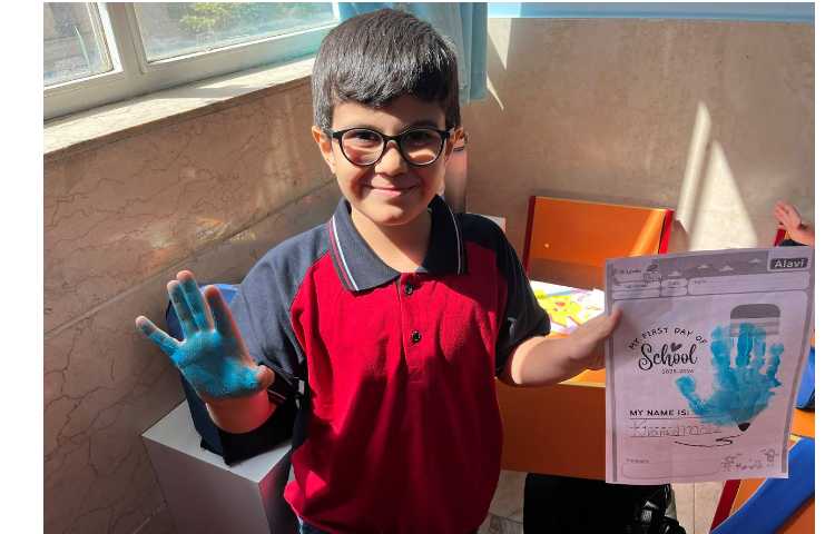 کاردستی و انجام کاربرگ my first day of school جهت خوش آمدگویی 2