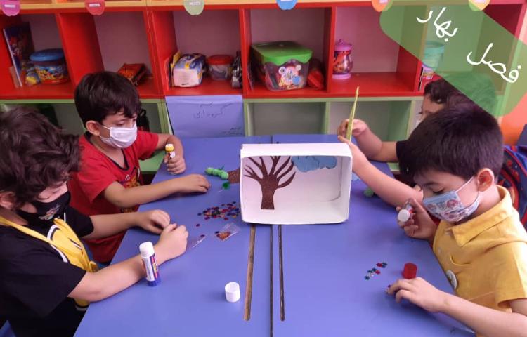 :کارگروهی، کاردستی چهار فصل، کلاس سیب 4