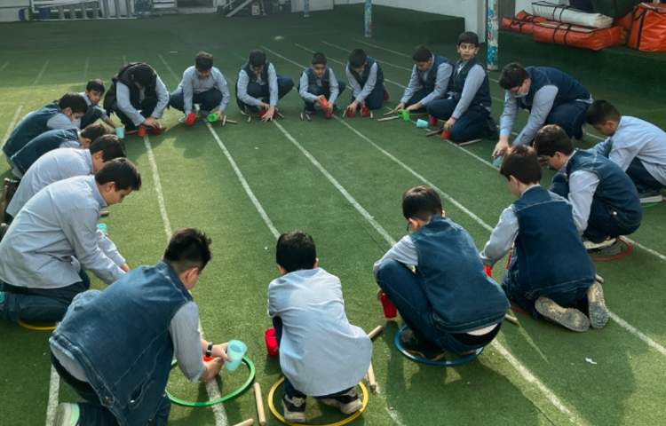 کار با چوبک کاپ و حلقه هماهنگی عصب عضله و قدرت عمل و عکس العمل 3