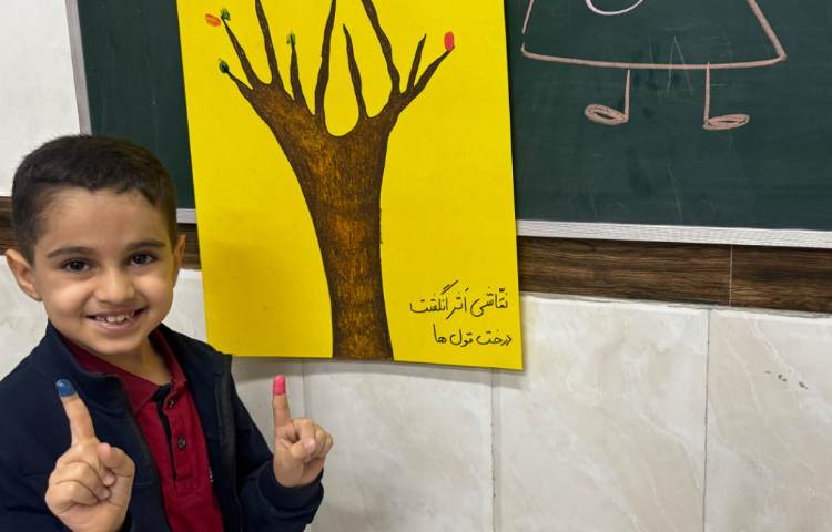 کار با گواش (نقاشی با اثر انگشت) 6