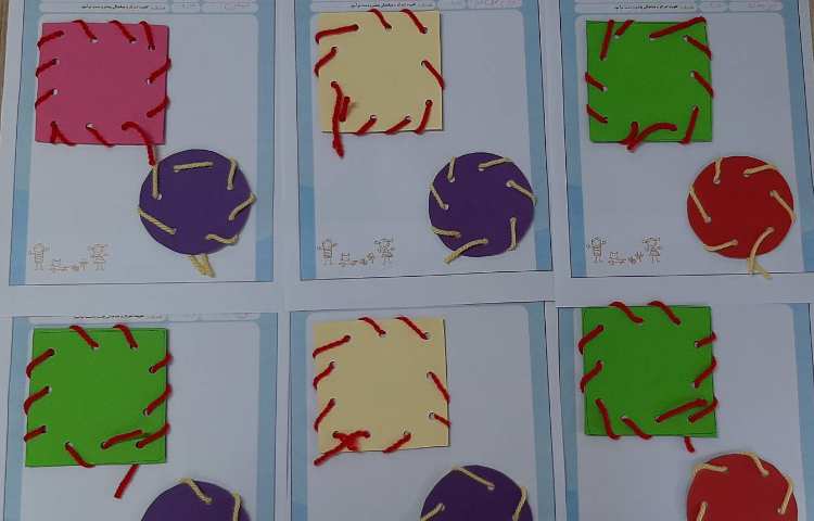 کار دوخت با عزیزانم در کلاس شاپرک 3