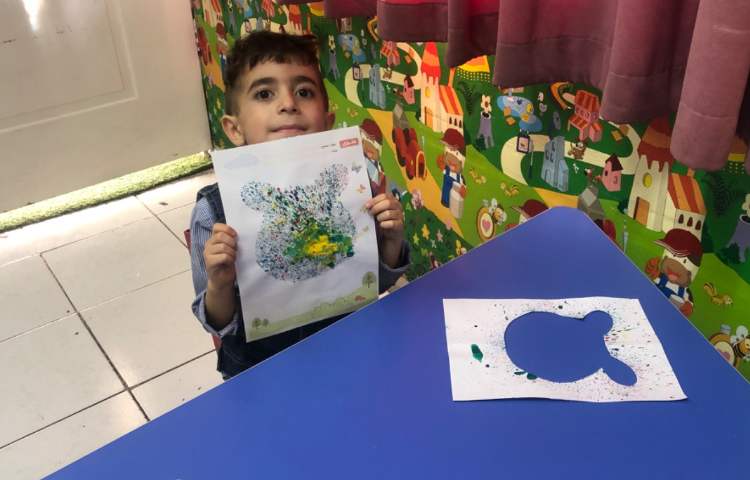 کار رنگ امیزی و چاپ با مسواک 4