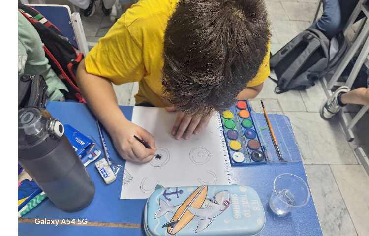 کار چاپ با مسواک و چنگال 2