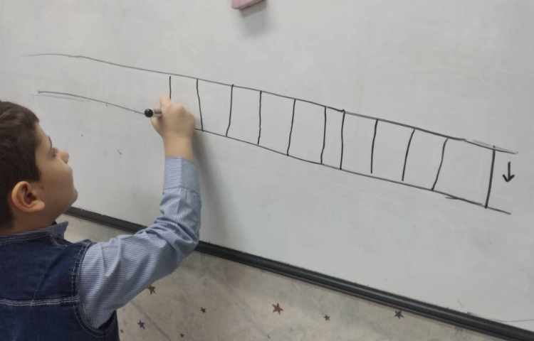 کتاب نوشتاری همراه با تمرین به روی تخته 3