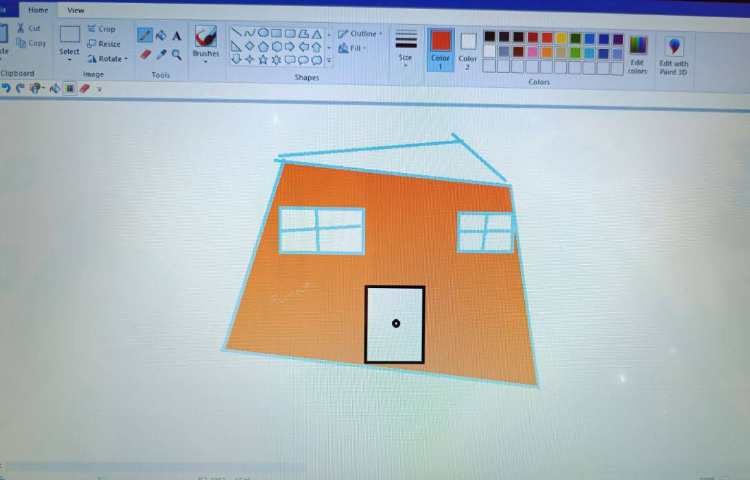 کشیدن خط راست و خط خمیده و استفاده از سطل رنگ در نرم افزار paint 3