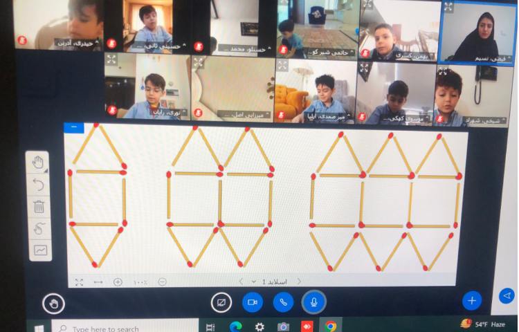 کلاس آنلاین- دانش اموزان با توجه به تصویر، الگوها را درست کردند 4