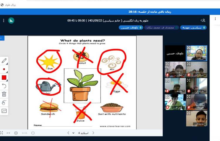 :کلاس آنلاین، درس زبان انگلیسی 1