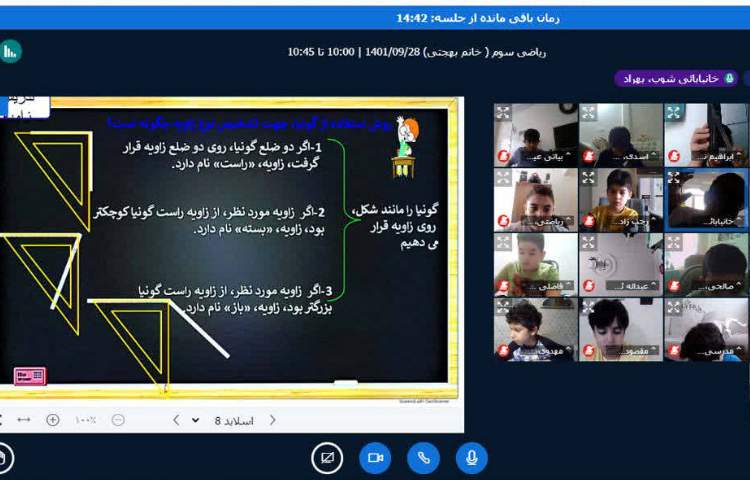 :کلاس آنلاین ریاضی، مبحث انواع زاویه و گونیا 6