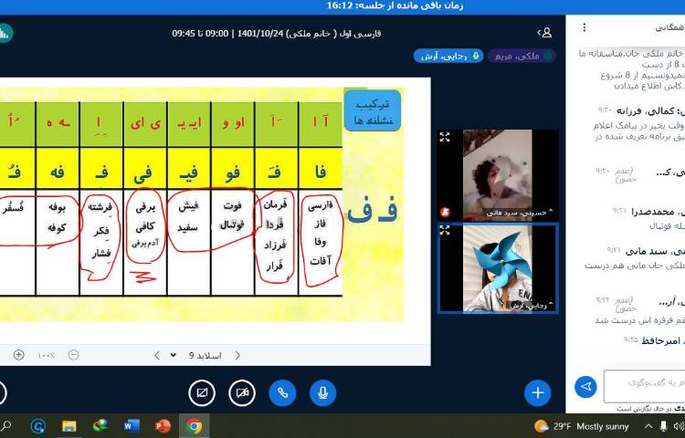 :کلاس آنلاین فارسی، درست کردن فرفره، ایجاد انگیزه ی نشانه ی (ف) 5
