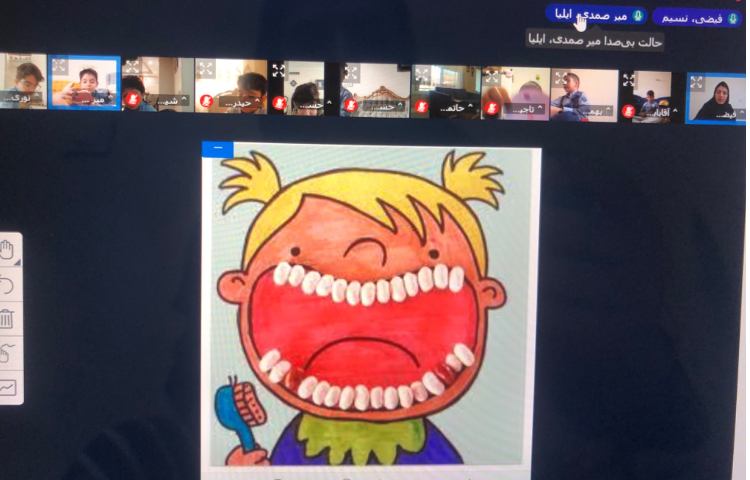 کلاس خوانداری با توجه به یادگیری نشانه‌ی (د) کاردستی دهان و دندان درست کردیم