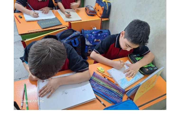 کلاس دوم خانم ترکاشوند نقاشی حیوانات در سطل زباله 1