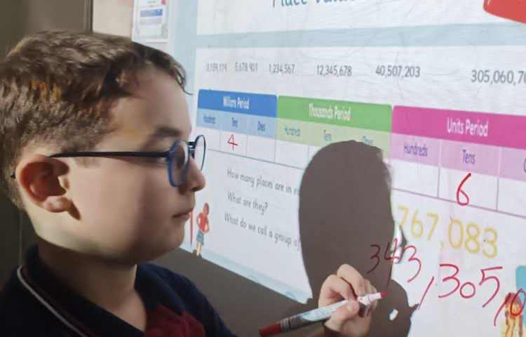 کلاس Math یادگیری جایگاه اعداد 2