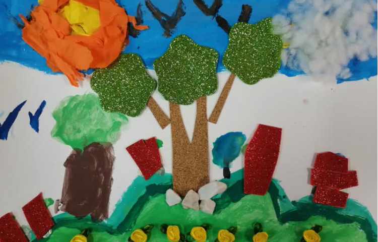 کلاژ روی مقوا 4