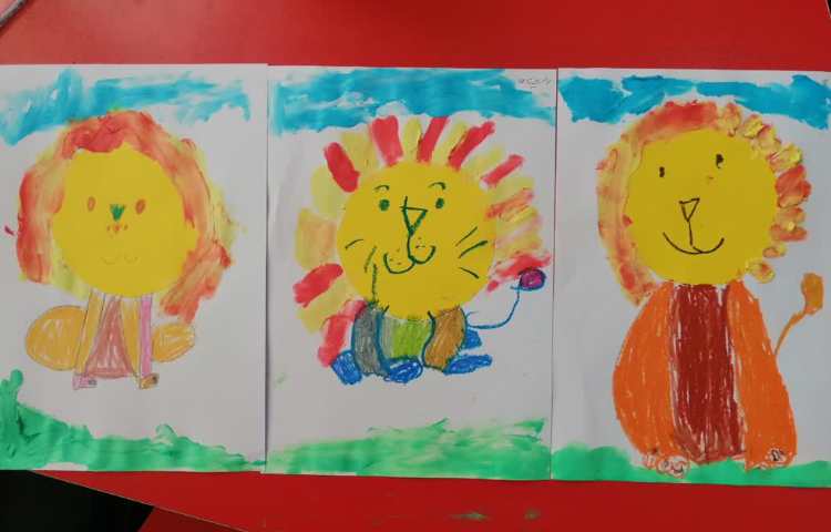 کلاژ و کار با رنگ انگشتی 2