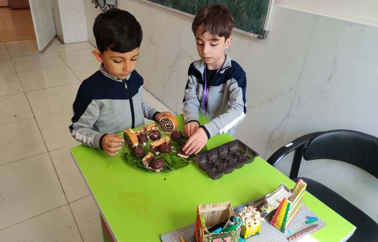 کیک حلزونی برای تدریس نشانه (ح) 2