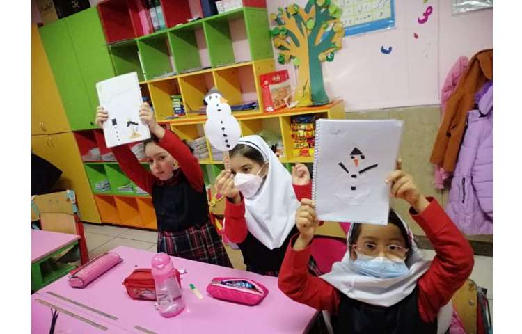 یادگیری صدای o-e/ ow/ oa و ساخت کاردستی snowman در کلاس 11